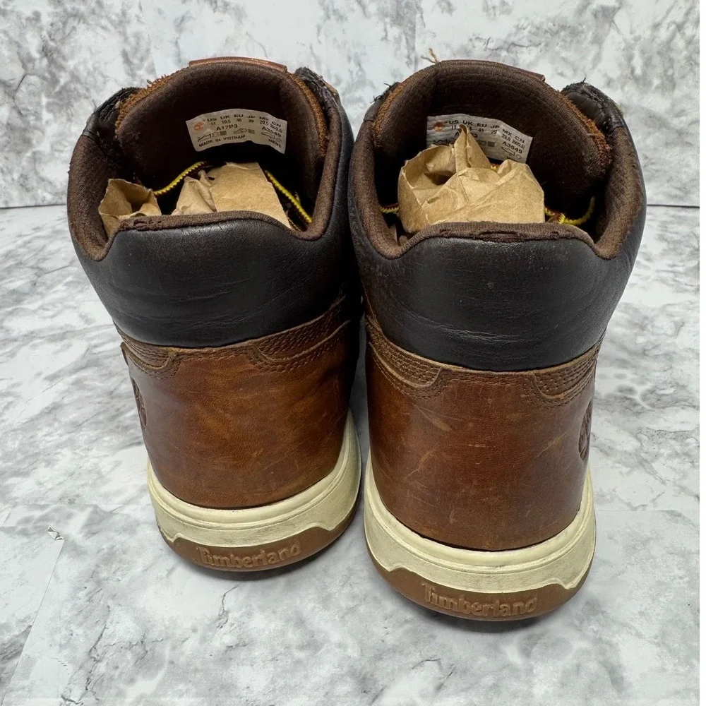 Timberland Davis Square Chukka Brown Leather Boots Mens 11 A17P3 Mid Top Sneaker